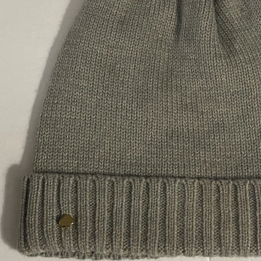 KATE SPADE New York Knitted Hat, NWOT, Ribbed Knit, Bow, Toboggan, Wool Blend